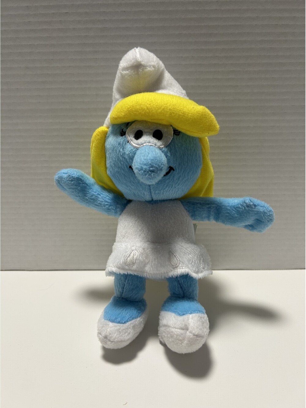 Smurfette The Smurfs White Dress Yellow Hair Plush Used